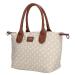 Charm London Handtas / Schoudertas Buckingham Stippen Wit-Taupe