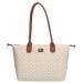 Charm London Handtas / Schoudertas Buckingham Stippen Wit-Taupe