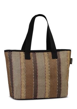 Fabrizio Strandtas Gestreept Bruin-Beige