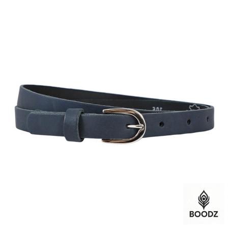 Boodz Leren Riem 2 cm Blauw