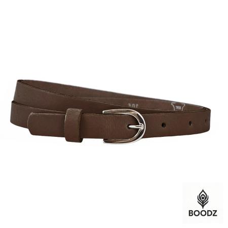 Boodz Leren Riem 2 cm Bruin