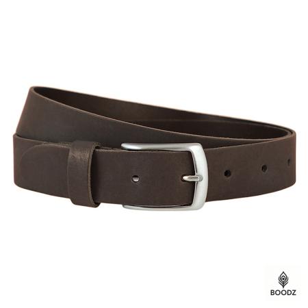 Boodz Leren Riem 3.5 cm Bruin