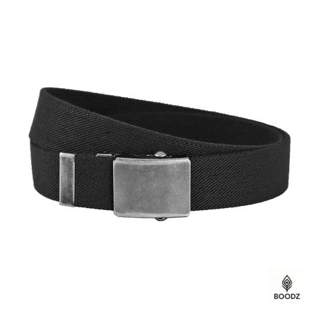 Boodz Canvas Elastische Riem Zwart