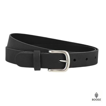 Boodz Leren Riem 3 cm Zwart