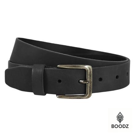 Boodz Leren Riem 4 cm Zwart