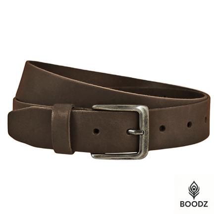 Boodz Leren Riem 4 cm Bruin