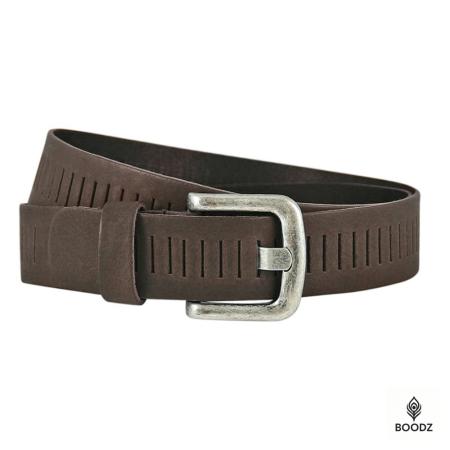 Boodz Leren Gleufjes Riem 4 cm Bruin
