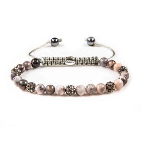 Karma Armband Spiral Scotch and Soda Grey Crystal