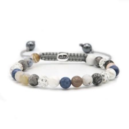 Karma Armband Spiral Blue Moon White Crystal