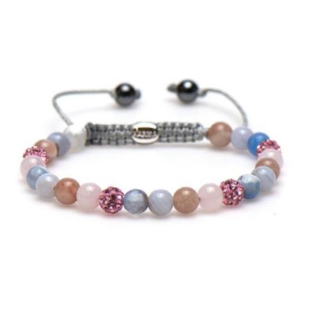 Karma Armband Spiral Peaceful Pink Crystal
