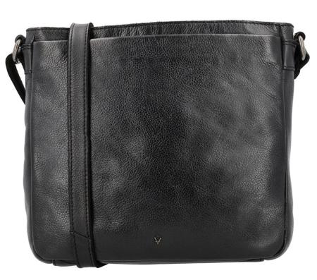 Vilenca Leren Schoudertas Zwart