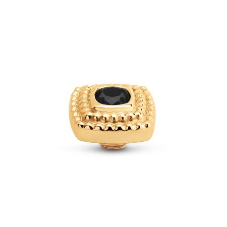 Melano Vivid Maze CZ steentje Zwart Goud | 10 mm