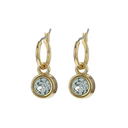Biba Hang Oorbellen met Swarovski Steentje Lt. Azore Goud