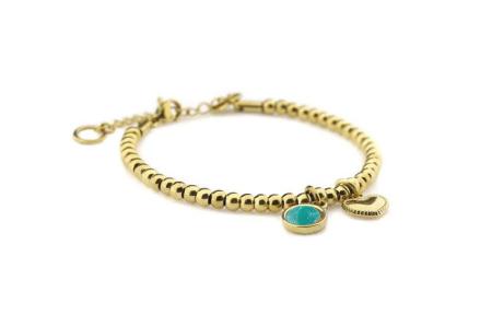 Qoss Armband Zoey Hart Turquoise | Goud