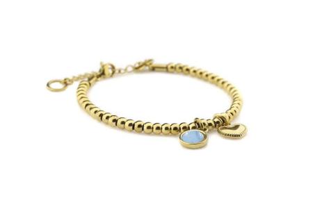Qoss Armband Zoey Hart Hemelsblauw | Goud