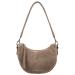 Hide & Stitches Suède Moon Bag Schoudertas Brazos Taupe