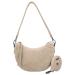 Hide & Stitches Suède Moon Bag Schoudertas Brazos Zand