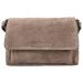 Hide & Stitches Suède Schoudertas met Overslag Brazos Taupe