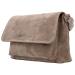 Hide & Stitches Suède Schoudertas met Overslag Brazos Taupe