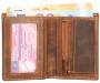 Leather Design Overslag Portemonnee RFID Bruin