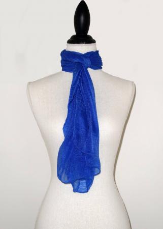 Blauwe Effen Langwerpige Sjaal -0