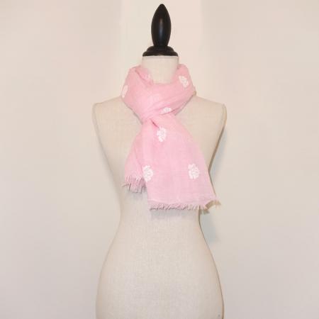 Langwerpige Sjaal met Rozen Print Roze-0