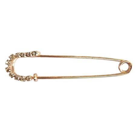 Grote Veiligheidsspeld / Ponchospeld Rosé Goud met Strass