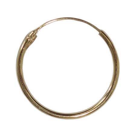 Oorring Hoops Echt Goud op Zilver 10mm