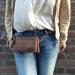 Leather Design Leren Clutch / Schoudertasje / Heuptasje Bruin