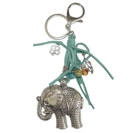 Tas/sleutelhanger De Olifant Turquoise