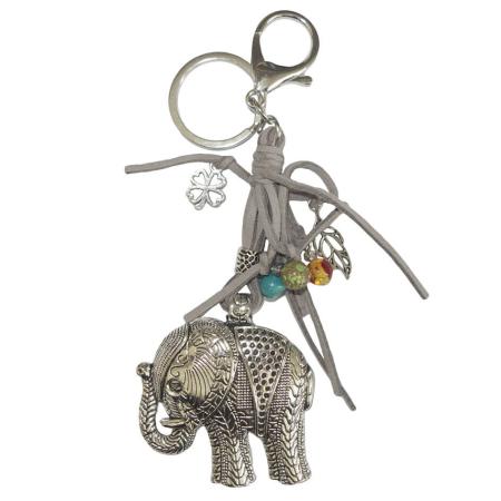 Tas/sleutelhanger De Olifant Grijs