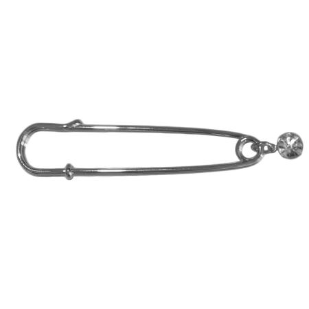 Grote Veiligheidsspeld / Ponchospeld Zilver met Bling