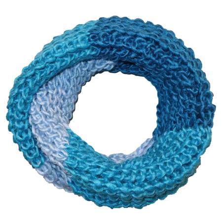 Gebreide Winter Colsjaal Gestreept Licht Blauw Tinten