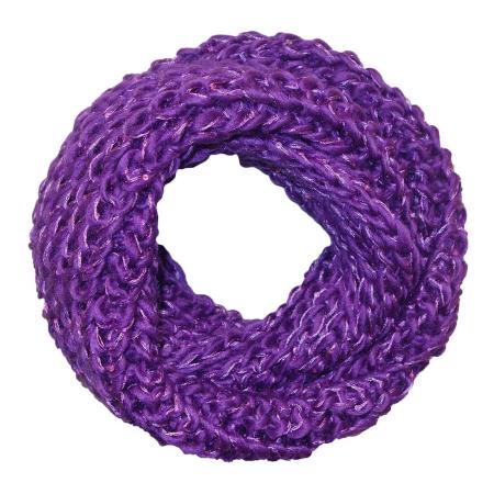 Gebreide Winter Colsjaal met Glinsterende Pailletten Paars